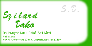 szilard dako business card